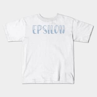 Light Blue Epsilon Letter Kids T-Shirt